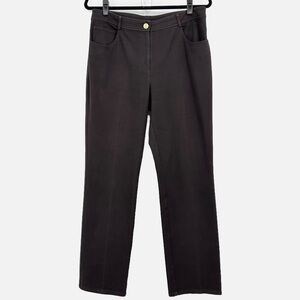 St John Sport Brown High Rise Straight Leg Pants Size 10